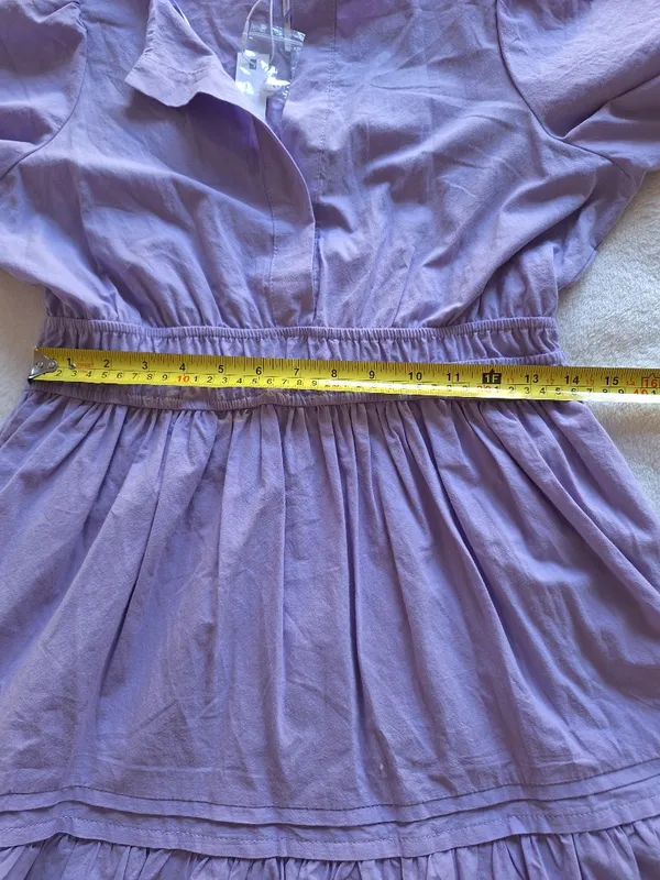 NWT Stitchdrop Lilac Cotton Ruffle Mini Dress M - Image 7
