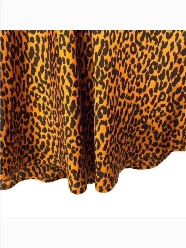Hyped Unicorn Leopard Animal Print Satin Midi Skirt - Image 5