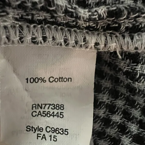 Madewell Women’s Top Medium‎ Button Up Ex Boyfriend Plaid Shirt Black White - Image 4