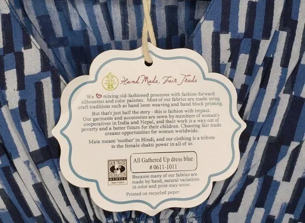 Mata Traders NWT All Gathered Up Dress Blue 3/4 Sleeve Size Small - Image 5