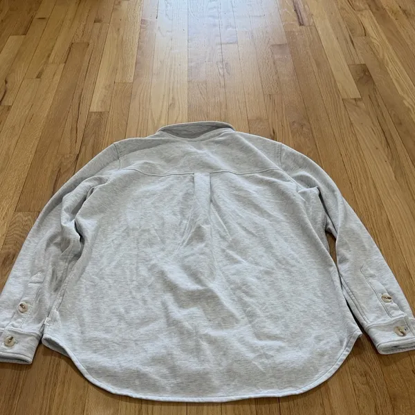 Travis Mathew Heather Light Gray Cloud Fleece Shirt Jacket Shacket Sz L - Image 10