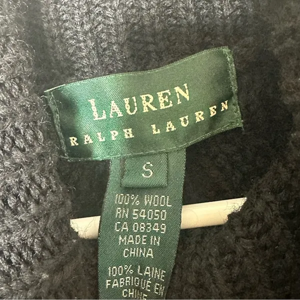 Lauren Ralph Lauren Black Thick Knit Turtleneck Sweater‎ Small - Image 3