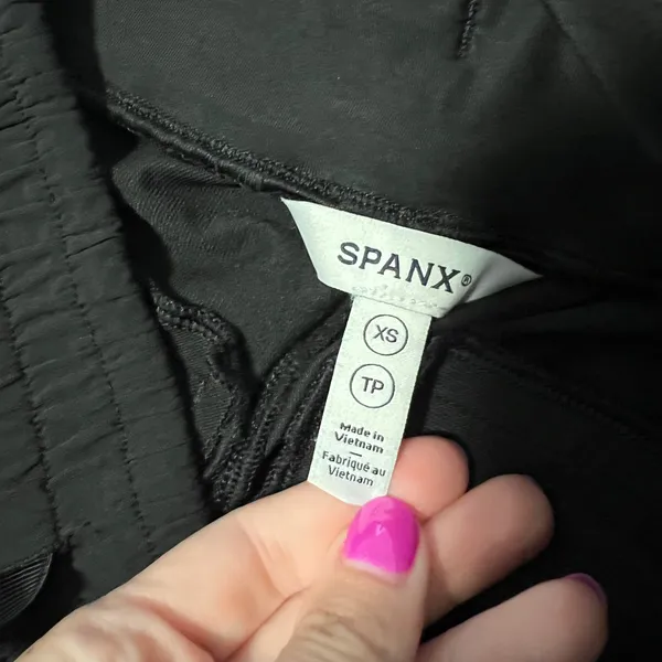 Spanx Stretch Twill‎ Cargo Joggers Black High Waist Pants XS - Image 6
