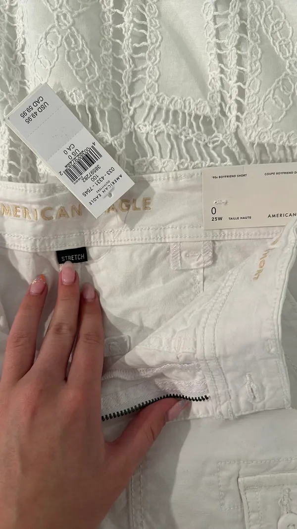 White Cargo Shorts - Image 2