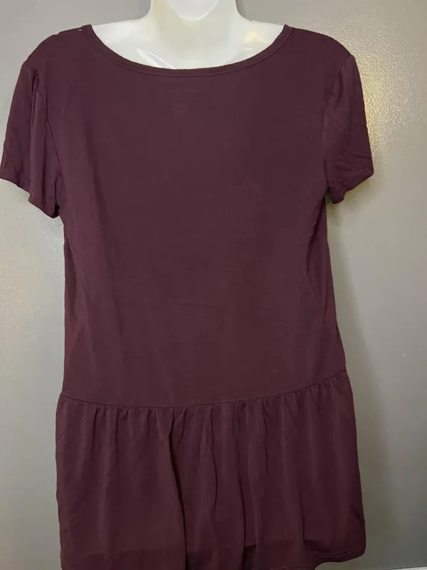 American Eagle Outfitters Shirt Womens XS Purple Embroidered Peplum Scoop Top - Image 6