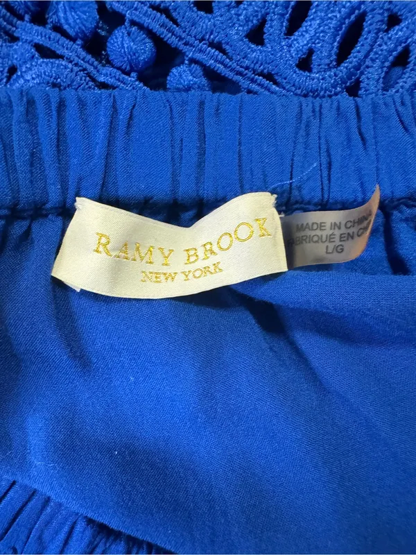 Ramy Brook Royal Blue Crochet Fringe Trim Maxi Skirt - Image 6