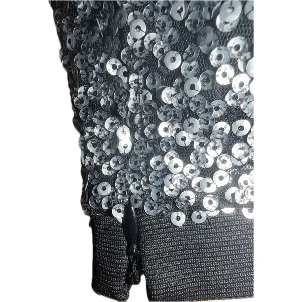 Ann Taylor LOFT Skirt Womens Size 14 Silver Sequin Mini Lined Side Zip Party Holiday - Image 2