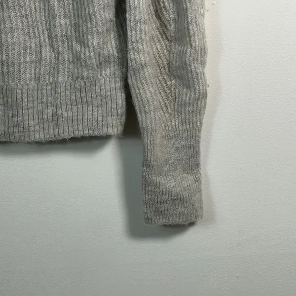 Quince Ribbed Alpaca Wool Blend Crewneck Sweater Heather‎ Gray XS - Image 6