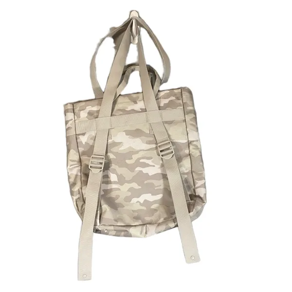 VS Pink Gray Camouflage Convertible Tote School Gym Backpack Women - Image 2