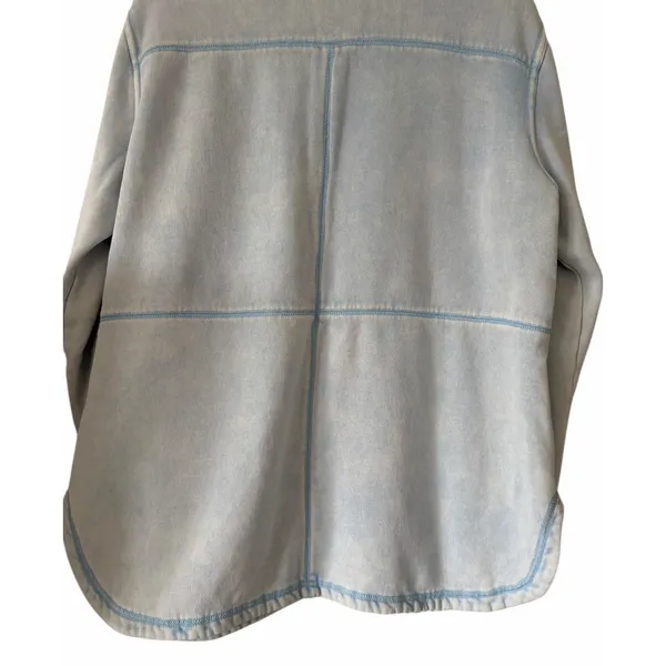 Pilcro‎ Anthropologie Fleece Shirt Jacket Washed Blue Women's Size Large - Image 6