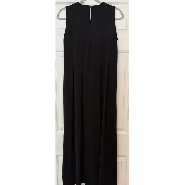 J. McLaughlin Maxi‎ Dress S Black Catalina Cloth Sleeveless Pockets Minimalist - Image 2