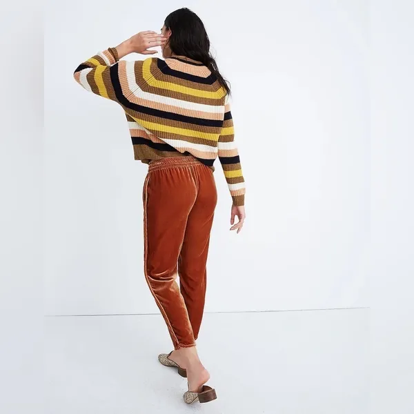 Madewell Track Pants‎ in Brown Velvet with Pockets - Image 9
