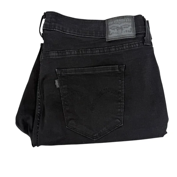 Levi's Classic Straight Jeans Women 18 Black Excellent Stretch Denim Mid Rise - Image 2