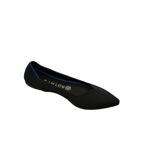 Rothys The Point‎ Black Solid Pointed Toe Sustainable Knit Flats Womens 8.5 - Image 4