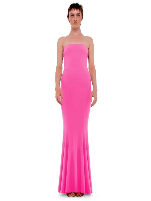 Norma Kamali Strapless Fishtail Gown in Orchid Pink XXSmall Womens Maxi - Image 10