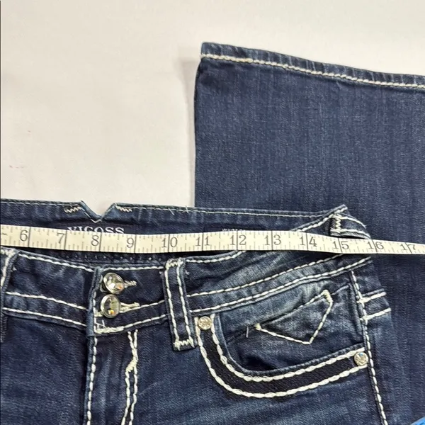 Vigoss Dark Blue Boot Cut Jeans with Embroidered Pockets - Image 5