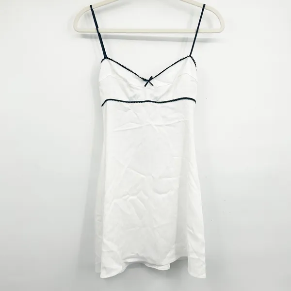 NWT Zara Womens Romantic Coquette Open Back Satin Slip Mini‎ Dress Size M - Image 3