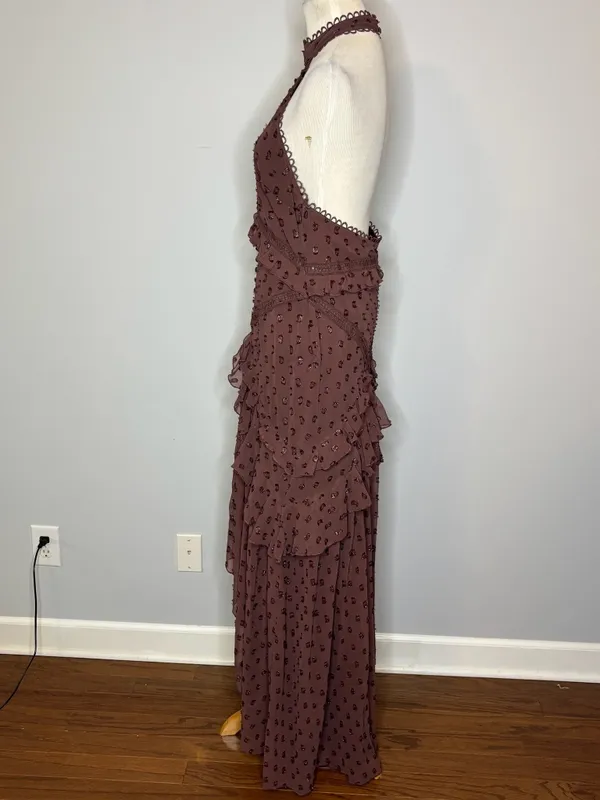 ASOS - Brown Halter Tiered Maxi Dress - Image 4