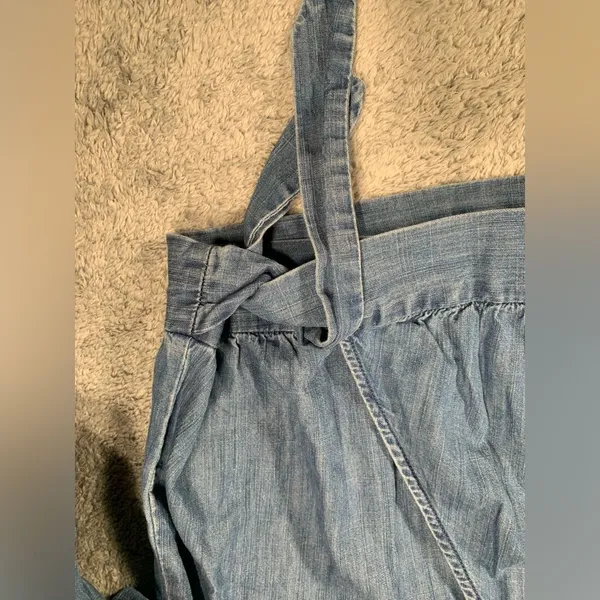 Madewell Blue Denim Wrap Blouse medium - Image 5