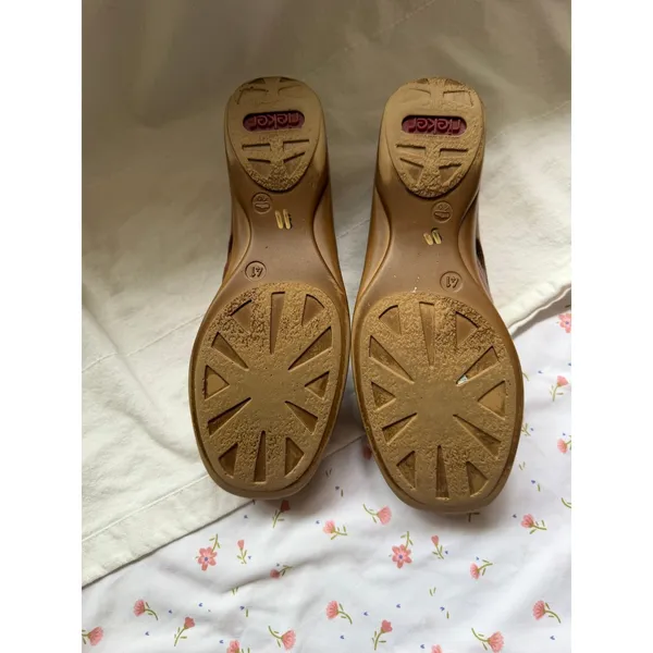 Rieker Antistress Women's Brown Leather Slip‎ On Comfort Shoes Size 41 - Image 4