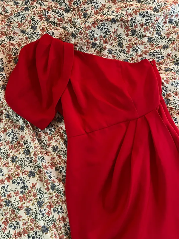 Vestique Red One Shoulder Mini Dress - Image 4