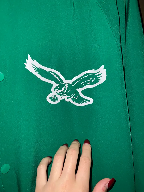 Jackson NFL Philadelphia Eagles Kelly Green Varsity Jacket - Image 3