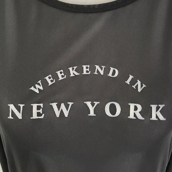 New Pretty Little Thing Weekend In New York Mesh Long Sleeve Top Black Size 10 - Image 7