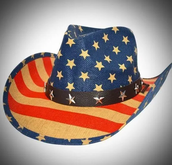 NWT Sunshade American Flag Cowboy Hat - Image 2