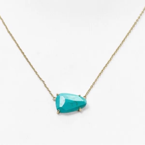Kendra Scott Isla Turquoise Stone and Gold Chain Necklace - Image 2