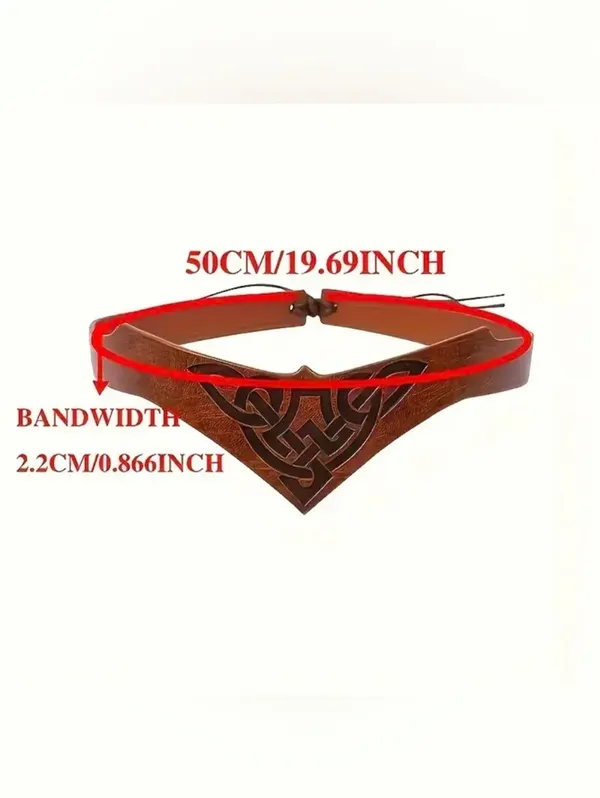 Vintage Style Medieval Celtic Viking Faux Leather Headband Cosplay Accessory - Image 11