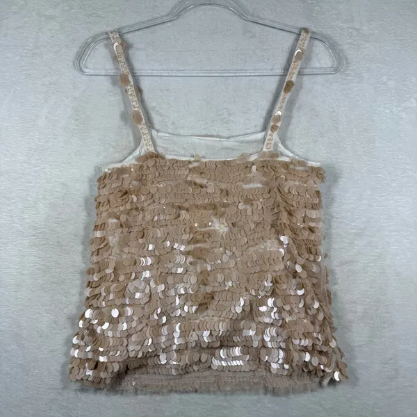 Free People Iridescent Pink Ivory Sequin Camisole Top OB2255068 XS NEW‎ - Image 8