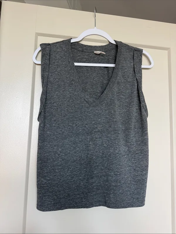 FP Movement by Free People Charcoal Sleeveless V-Neck Tank Top, Size S - Image 3