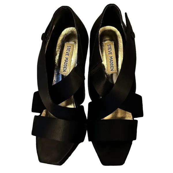 Steve Madden Black‎ Satin Bradlly Heels - Image 3