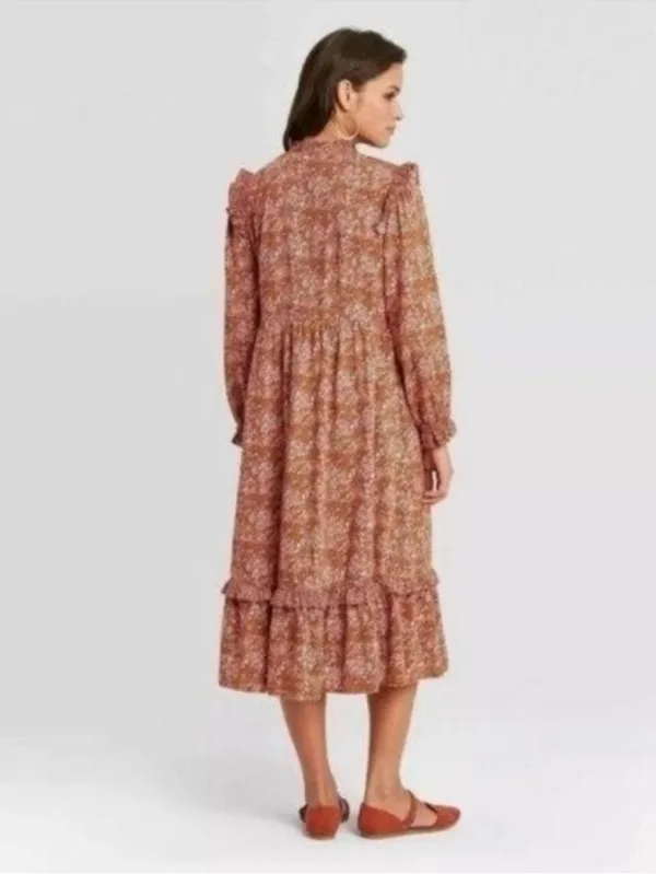 Universal Thread Dress Size XS Prairie Target Orange Floral Farmcore Country NWT - Image 2
