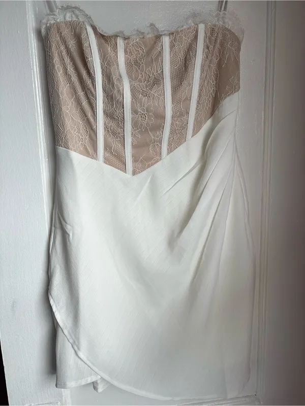 Angel Biba White Lace Corset Mini Dress NWT Size US Small (AU 8) - Image 4
