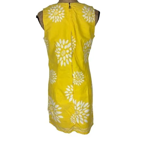 Vintage A.M.I. Cotton Shift Dress Yellow‎ Sunflower Floral Summer Size Medium - Image 4