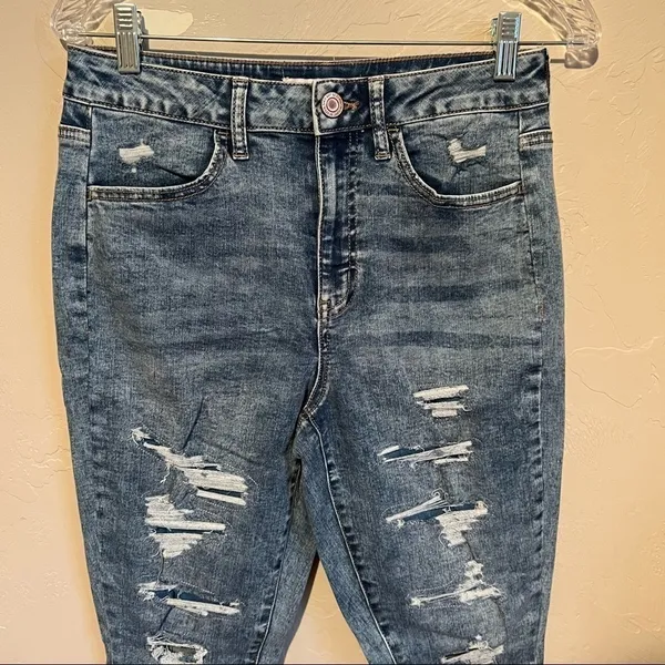 SO Ultimate High Rise Distressed Acid Washed‎ Jeggings - Image 3
