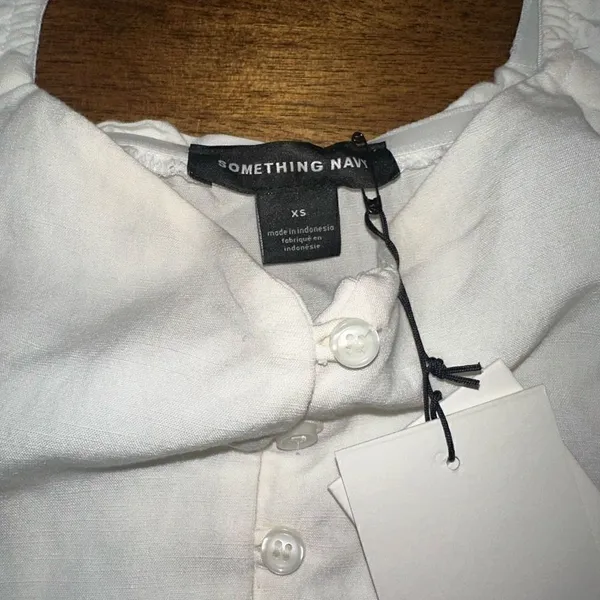 NWT Something Navy Button Front Fitted Top‎ - Image 5