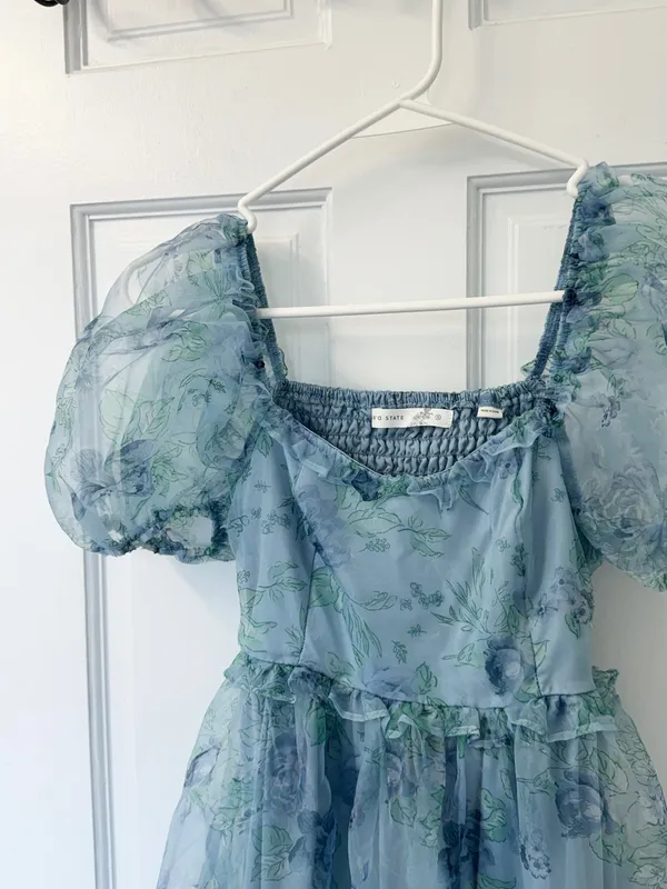 Altar'd State blue floral mini dress S - Image 3