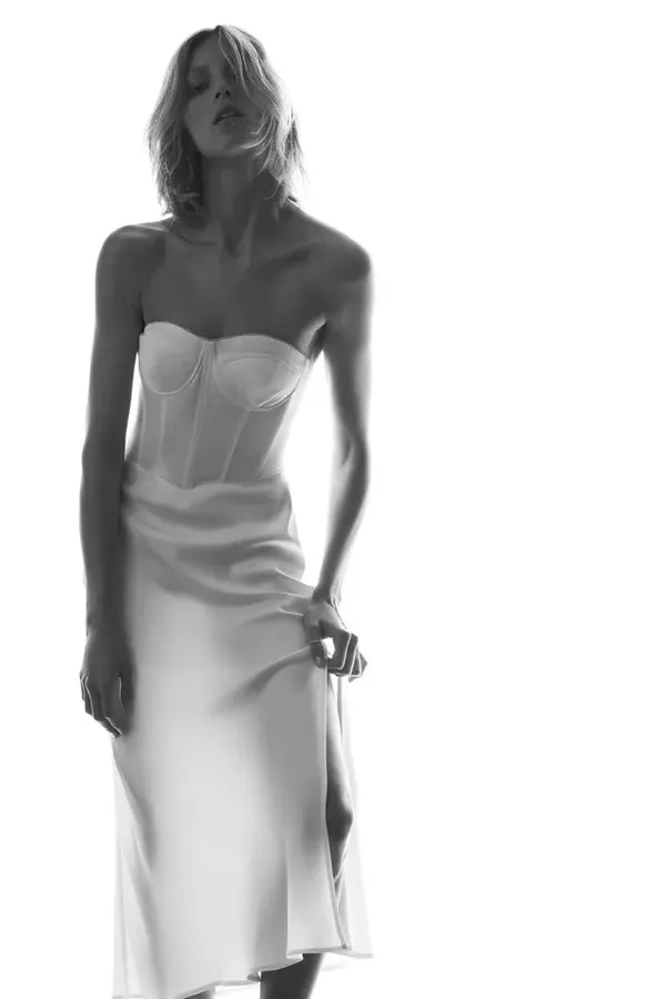 ZARA dress midi satin wedding corset rhinestone party shower bridal cocktail - Image 3