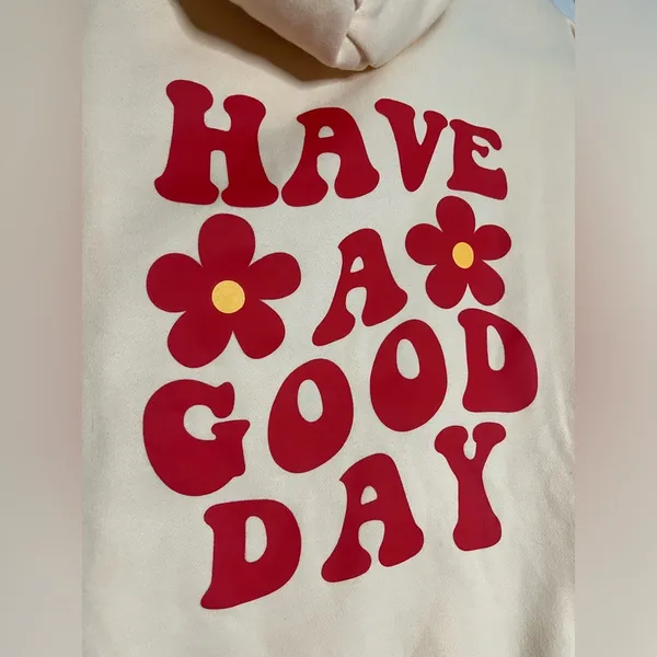Have A Good Day Graphic Pastel Yellow Hoodie - Image 7