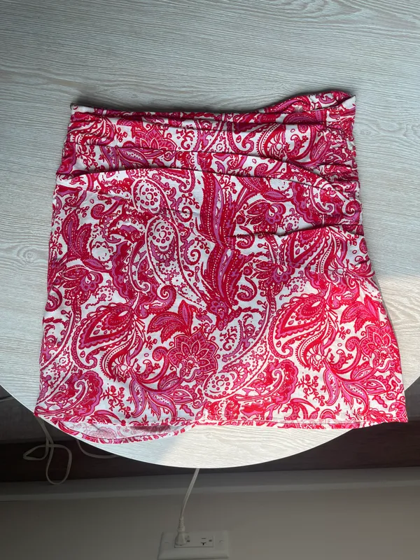 ZARA PATTERNED LINEN BLEND MINI SKIRT - Image 3