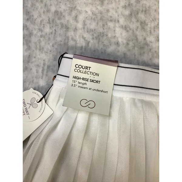 Calia Pleated Mesh Skort Womens XXL Pure White High Rise Tennis‎ Court WAX15225W - Image 7