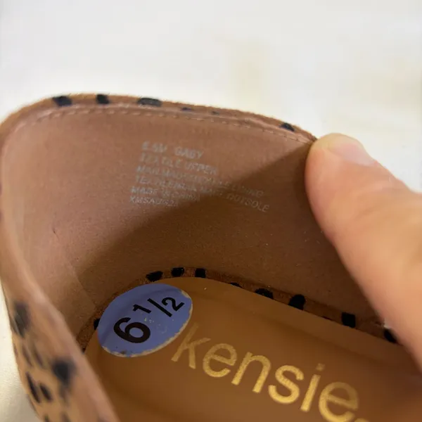 Kensie Gaby Leopard Cheetah Print‎ d'Orsay Pointed Toe Flats Tan Black 6.5M - Image 9