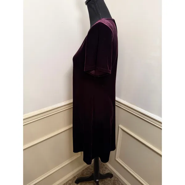 Vintage K.C. Spencer Purple Velvet Asymmetric Neck Mini Dress Whimsigoth Witchy - Image 4