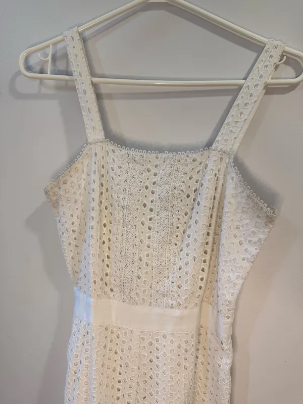 Banana Republic White Lace Eyelet Jumpsuit - Image 3