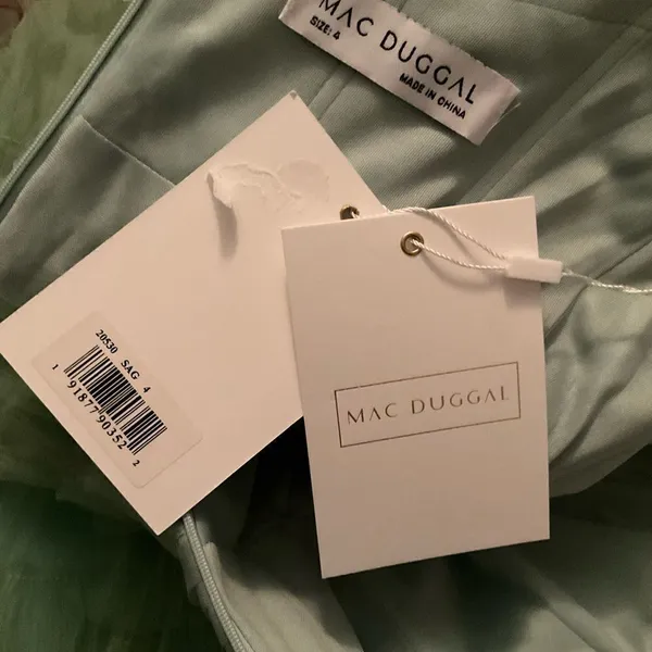 MAC DUGGAL 20530 Green Strapless Ruffle Gown with Feathers - Image 13