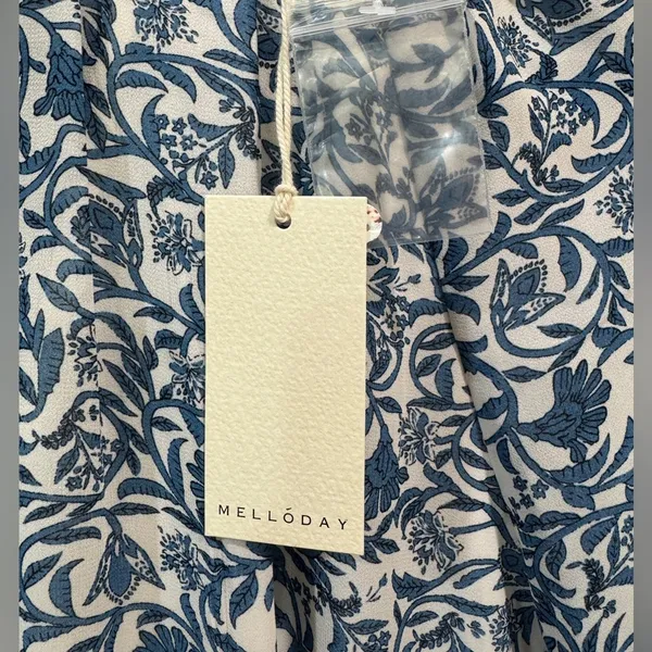 Melloday Blue Floral Print Dress Size S - Image 3