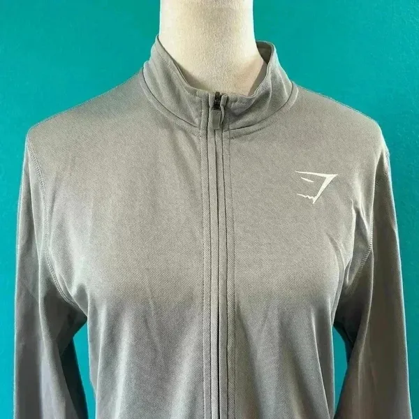 Gymshark Women's Training Zip Up Jacket In Gray Workout Running Light Size M - Image 2
