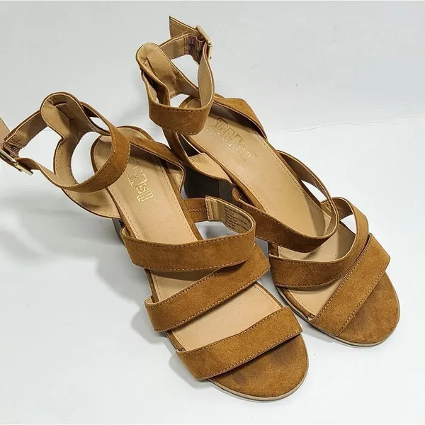 ‎Brash Block Heel Brown Sandals Size 8 - Image 2